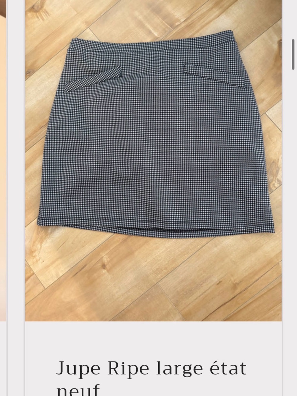 Ripe Black & White Mini Skirt - Houndstooth